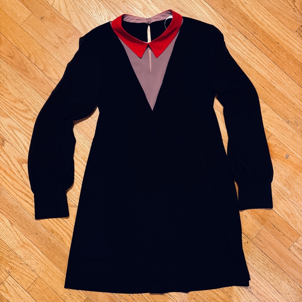 BCBG black collar dress sz M